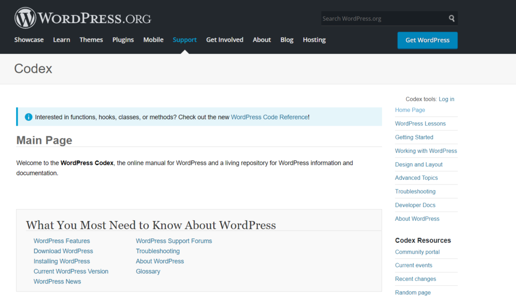 Free WordPress Support Codex