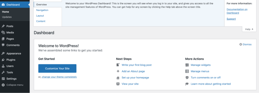 How to use the WordPress Dashboard Support