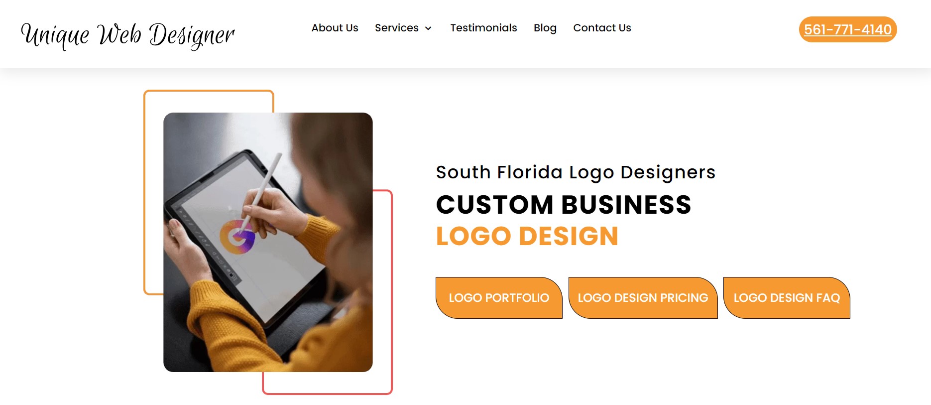 Service page for logo design